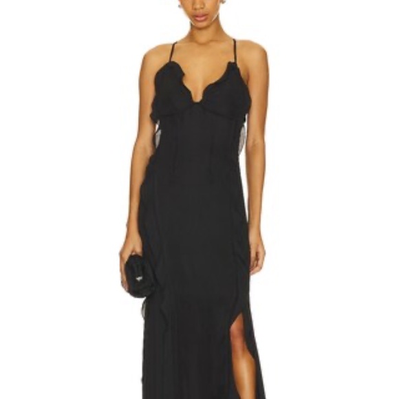 SIMKHAI Emily Maxi Dress in Black - Picture 2 of 13